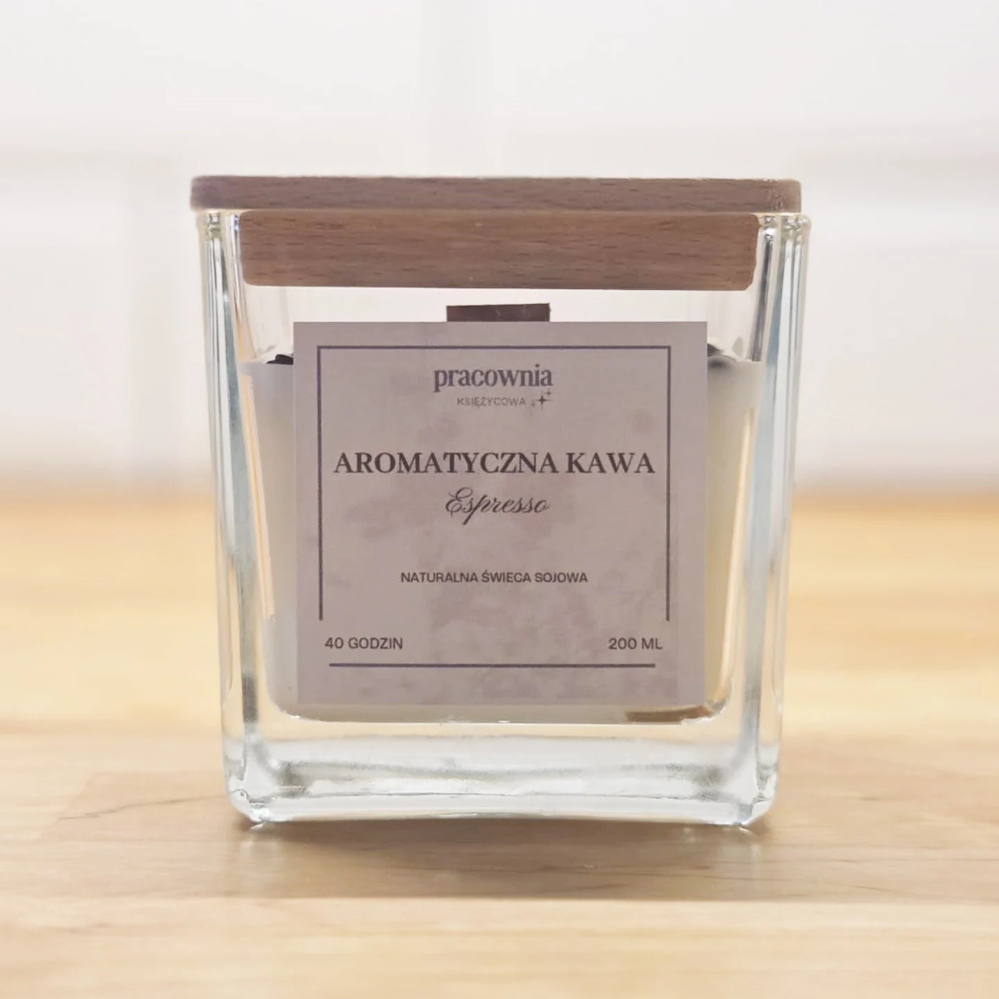 Aromatyczna kawa / espresso – świeca sojowa w eleganckim szkle