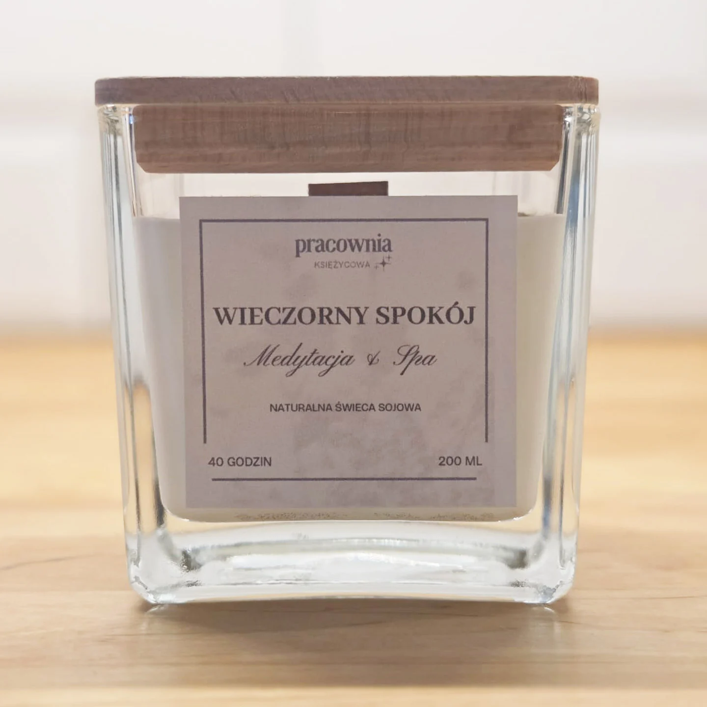 Wieczorny spokój / medytacja & spa - świeca sojowa w eleganckim szkle